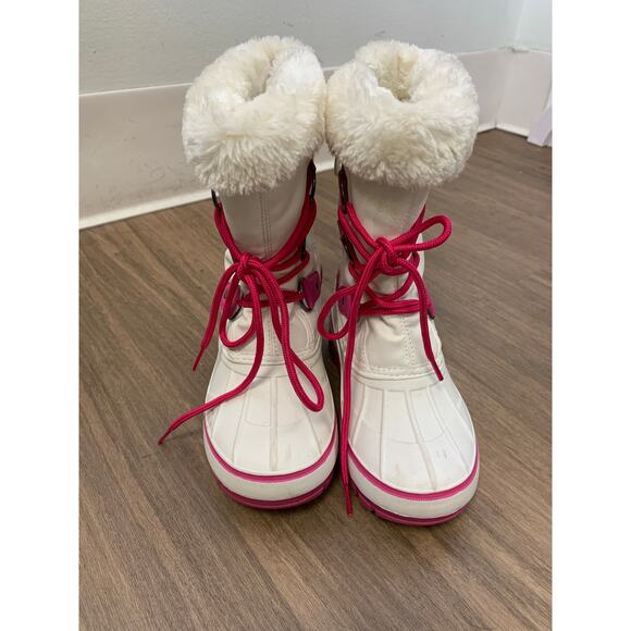 Girls Dream Pairs Pink Fuzzy Snow Boots Childrens Sz 13 - Picture 3 of 5